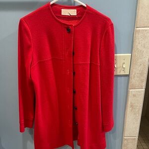 Pendleton Vibrant Red Women's Cardigan Vintage Wool Button Jacket